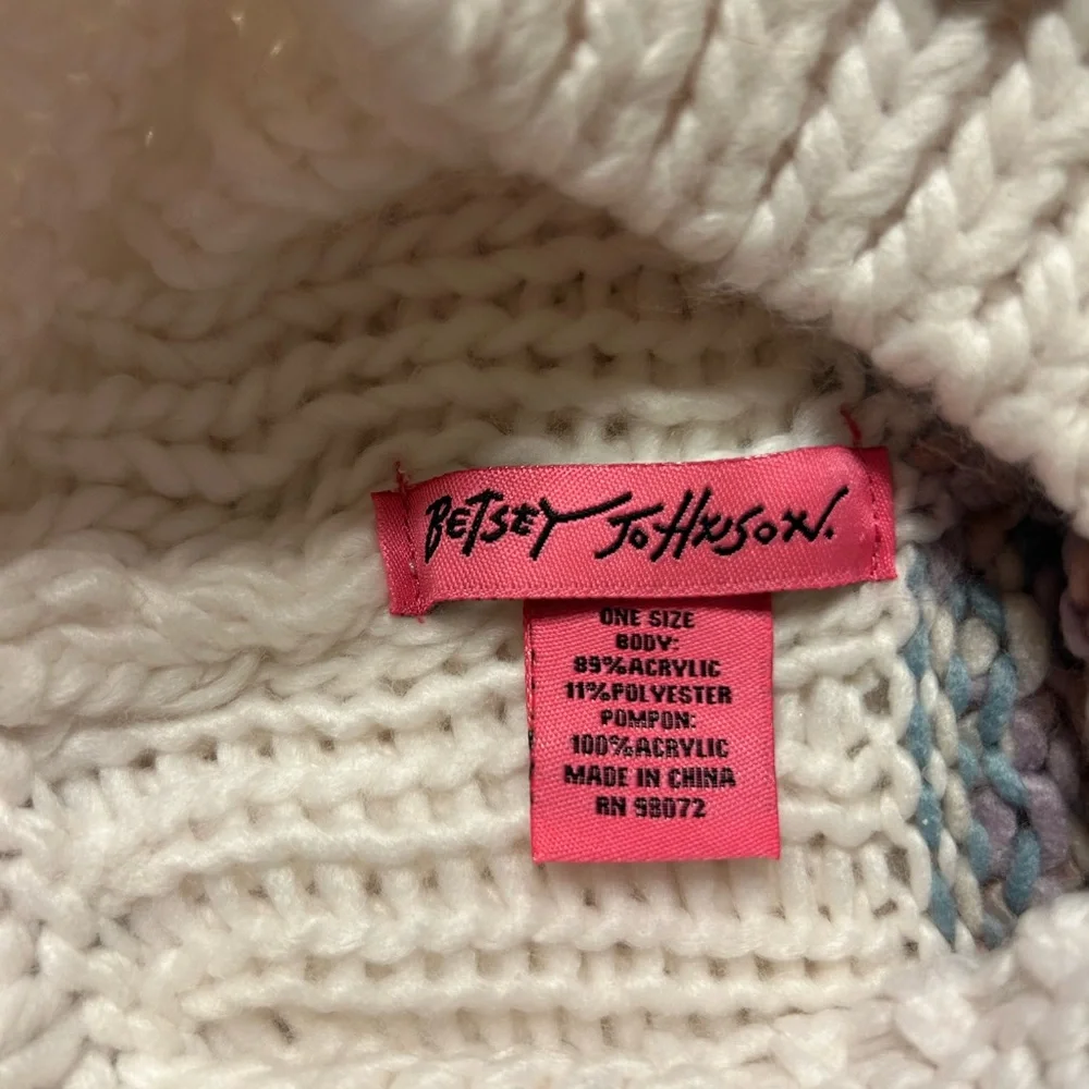 Betsey Johnson Pom Chenille Hat